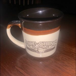 Vtg 1986 Hardee's Rise and Shine Homemade Biscuits Coffee Ceramic Mug Cup Brown